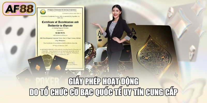 Giấy phép hoạt động do tổ chức châu Âu cấp trực tiếp